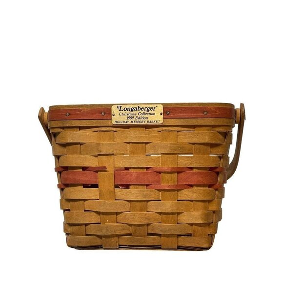 Longaberger Christmas Collection 1989 Edition Red Holiday Memory Basket - Picture 2 of 12